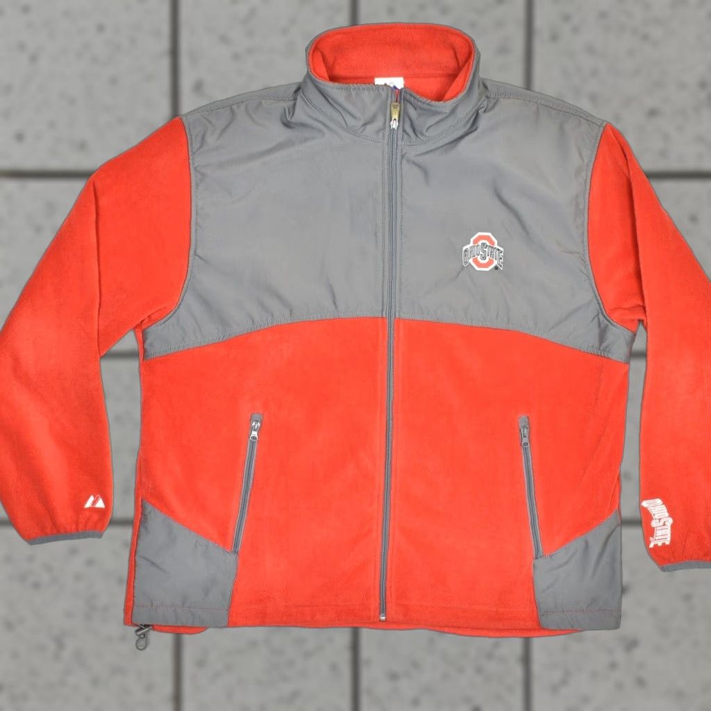 Vintage Majestic Full Zip Jacket Fleece Pockets Polyester Red 2XL Men Jacket Modern 2XL Majestic Red Fleece Polyester Pockets Jacket Size US XXL / EU 58 / 5 - 1 Thumbnail