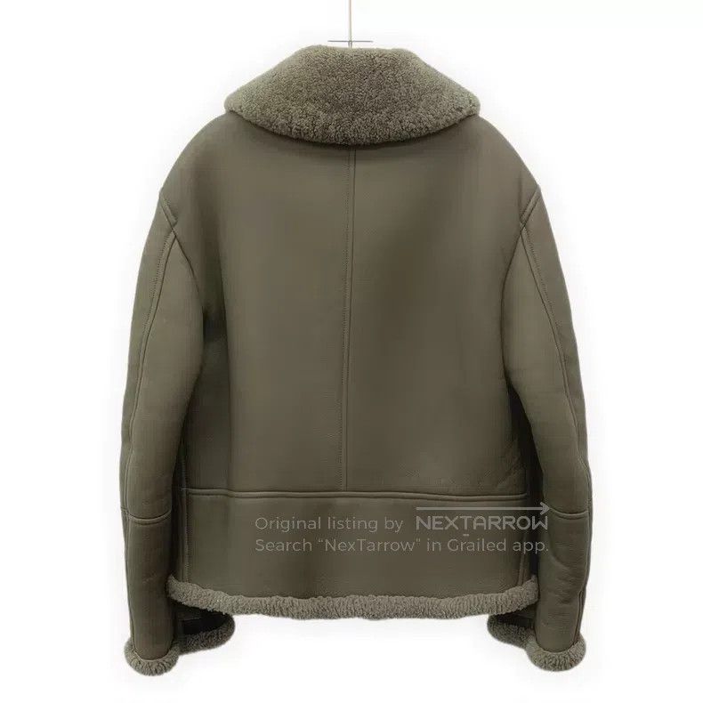 Hermes Hermes Brown green sheepskin collar zipper long sleeve lea Size US M / EU 48-50 / 2 - 2 Thumbnail