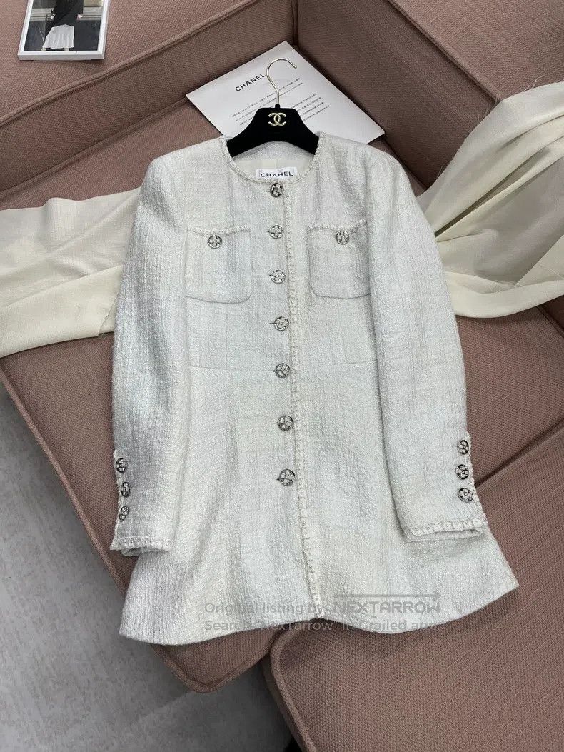 Chanel 23S white woven jacket