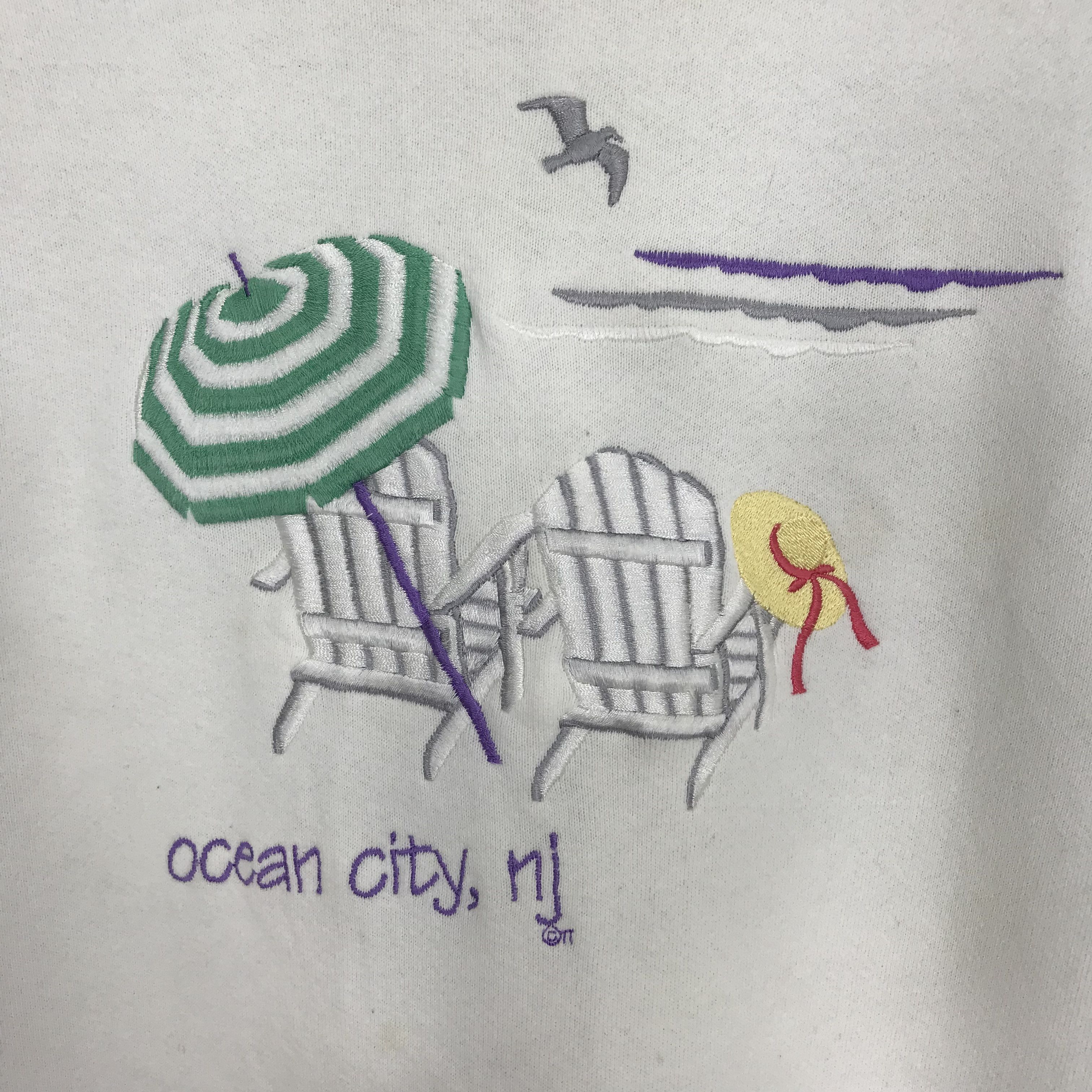 Ocean Pacific Vintage Ocean City White Sweatshirt Larg - 312 Size US L / EU 52-54 / 3 - 4 Thumbnail