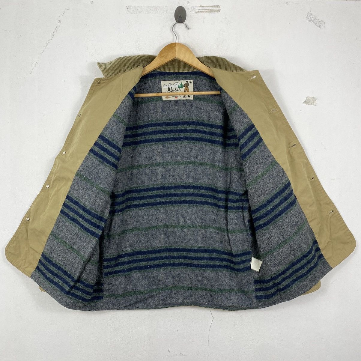 Levi's Vtg 80s Levi's Alaska Outdoor Club Blanket Jacket Khaki M Size US M / EU 48-50 / 2 - 5 Thumbnail