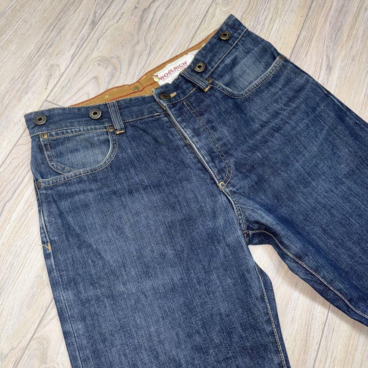 Vintage Rare Vintage Woolrich Outdoor Essential Blue Denim Jeans Size US 31 - 4 Thumbnail