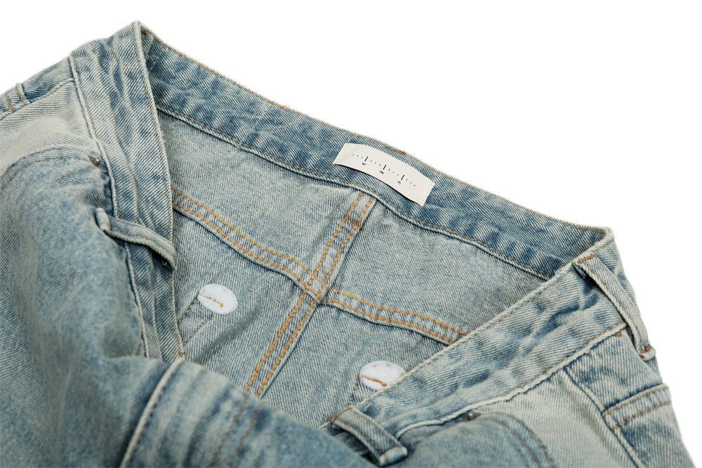 Japanese Brand × Jean Men's retro light color distressed washed scimitar jeans y2k Size US 32 / EU 48 - 5 Thumbnail