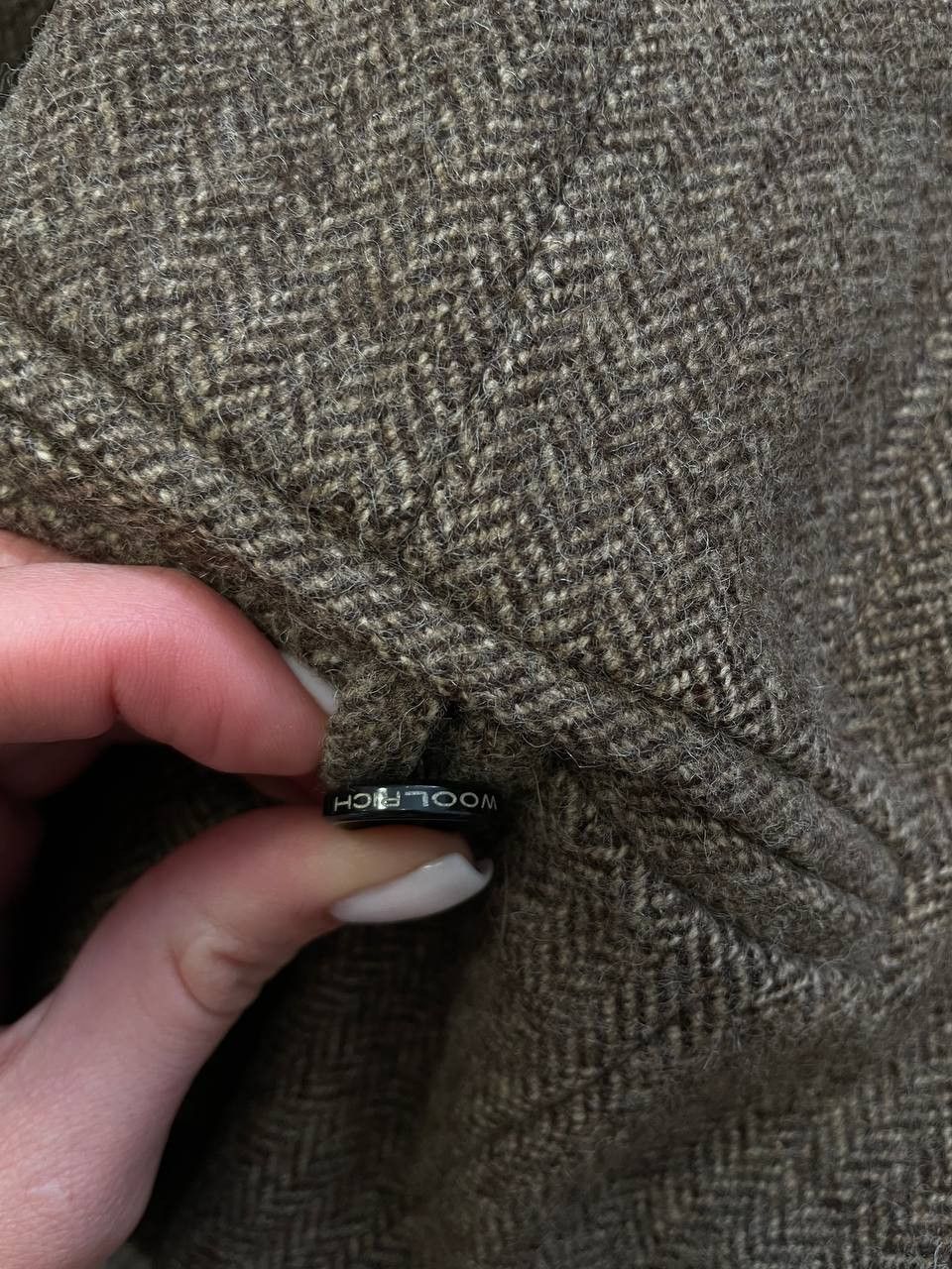 Woolrich Woolen Mills Woolrich 100% Wool Herringbone Blazer Jacket w/ Hood Italy Size XS / US 0-2 / IT 36-38 - 13 Thumbnail