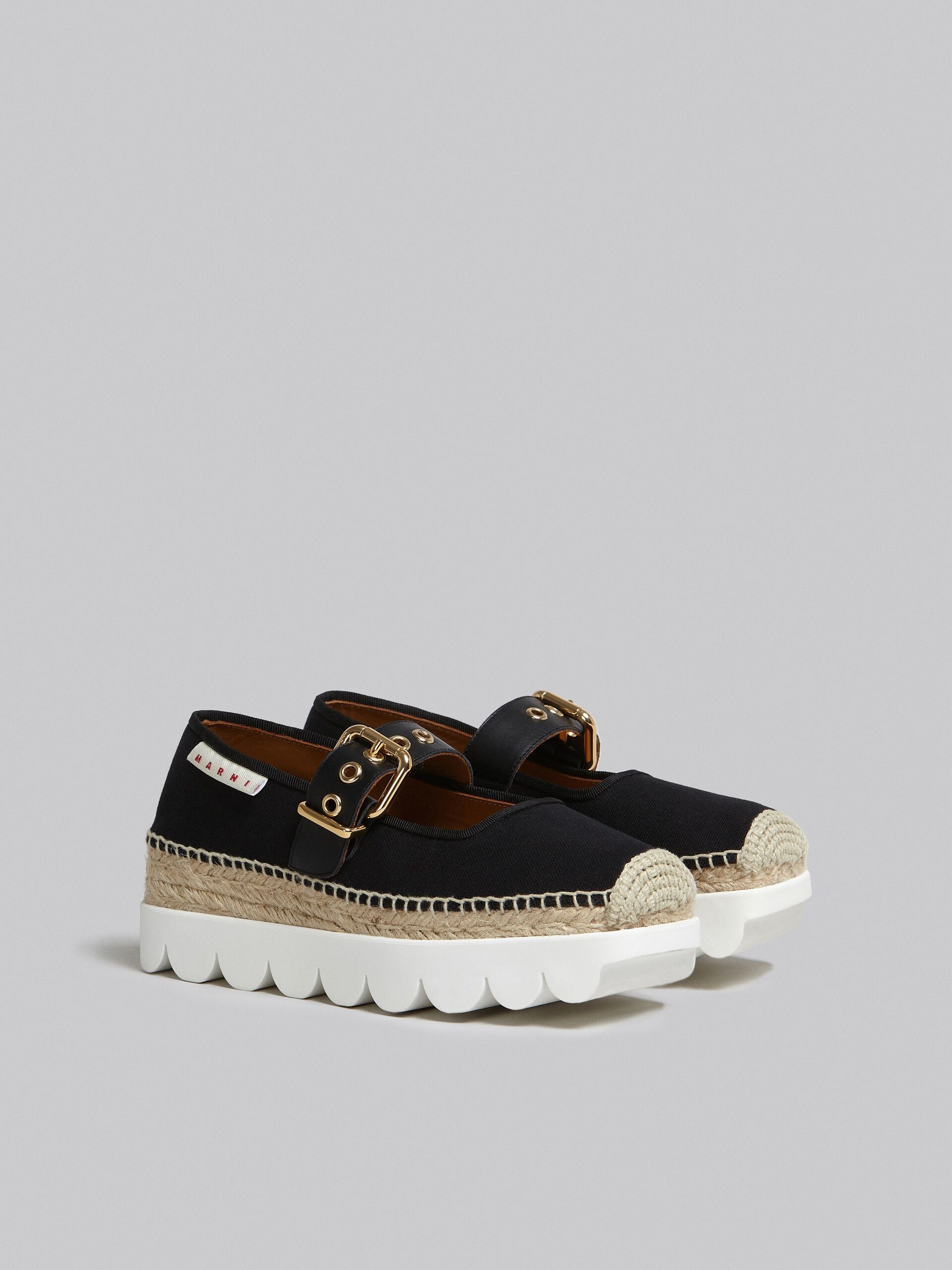 Marni o1w1db10125 Mary-Jane Buckle-Detail Canvas Shoes in Black Size US 7 / IT 37 - 2 Thumbnail