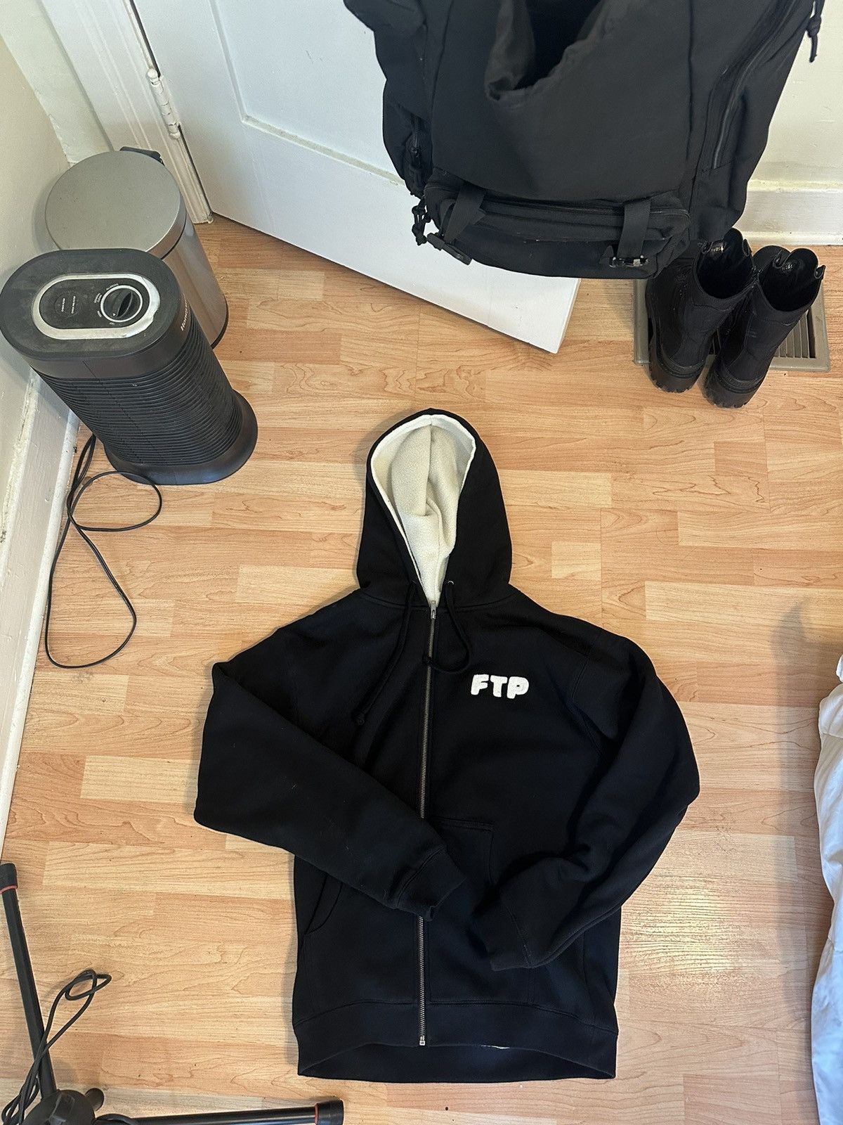 Image of Fuck The Population Ftp Hoodie in Black, Men's (Size Small)