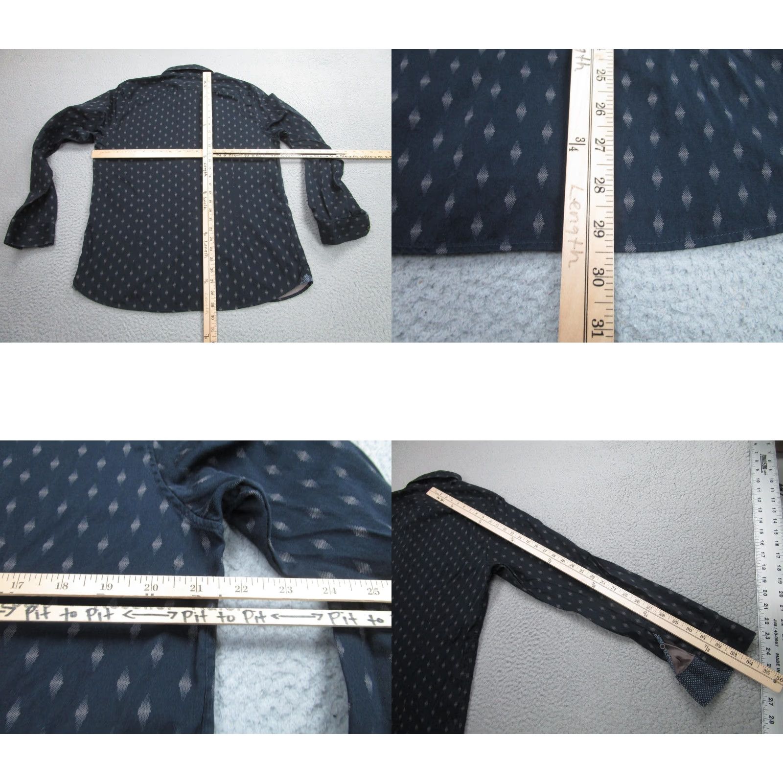Ted Baker Ted Baker Shirt Mens XL Blue Geometric Pattern Button-Up Long Sleeve Classic Business Casual Size US XL / EU 56 / 4 - 8 Thumbnail