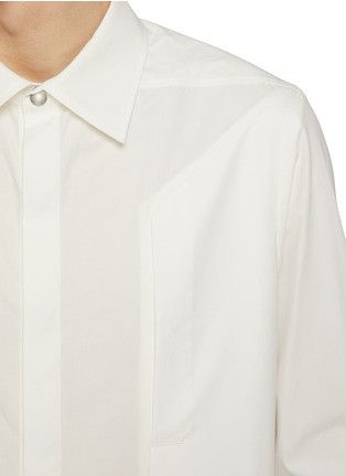 Rick Owens o1y0325 Solid Color Shirt in White Size US M / EU 48-50 / 2 - 2 Thumbnail