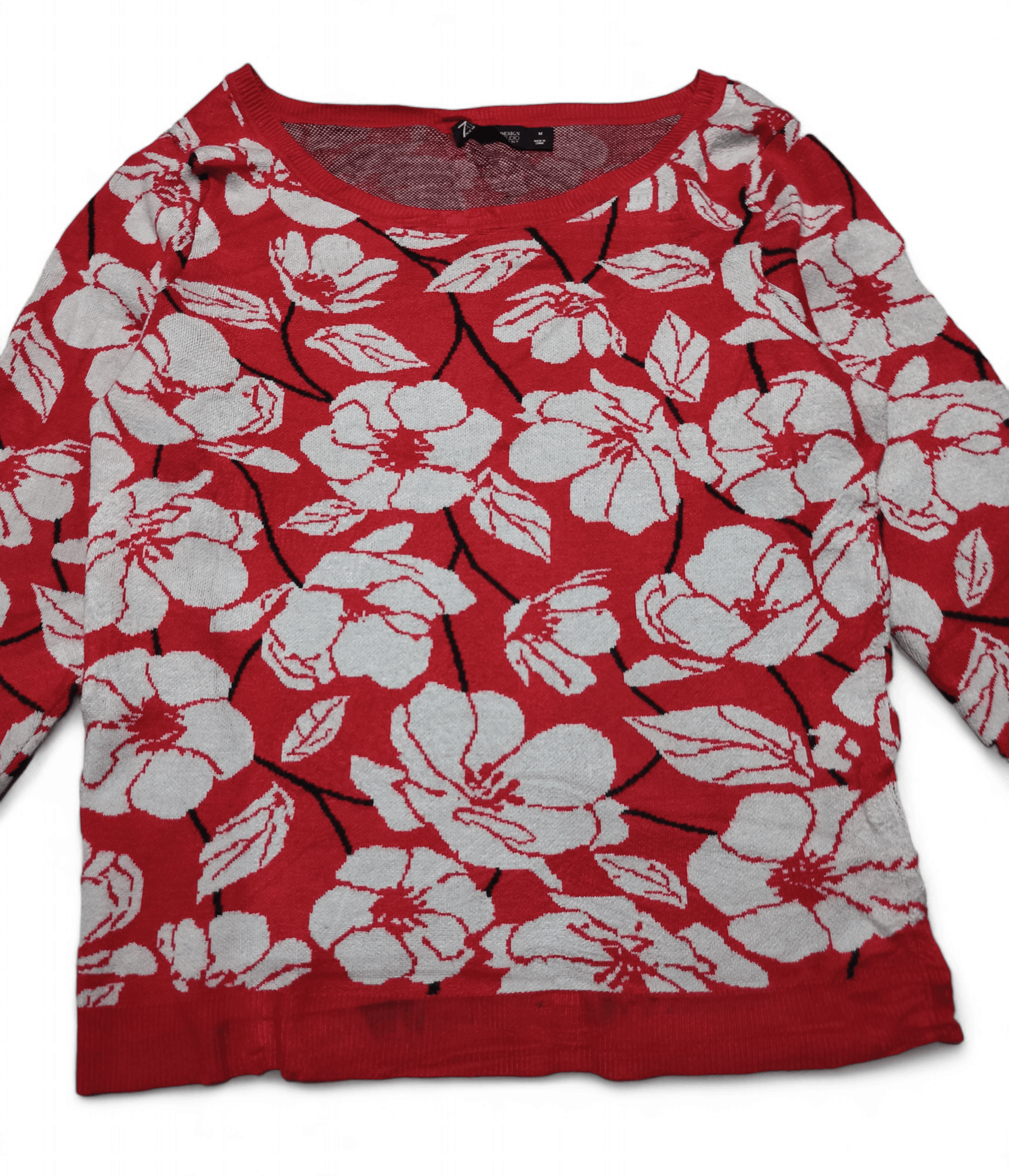 Other Vintage 90s 7th AVENUE Women's Floral Motifs Knit Sweater Size M / US 6-8 / IT 42-44 - 2 Thumbnail