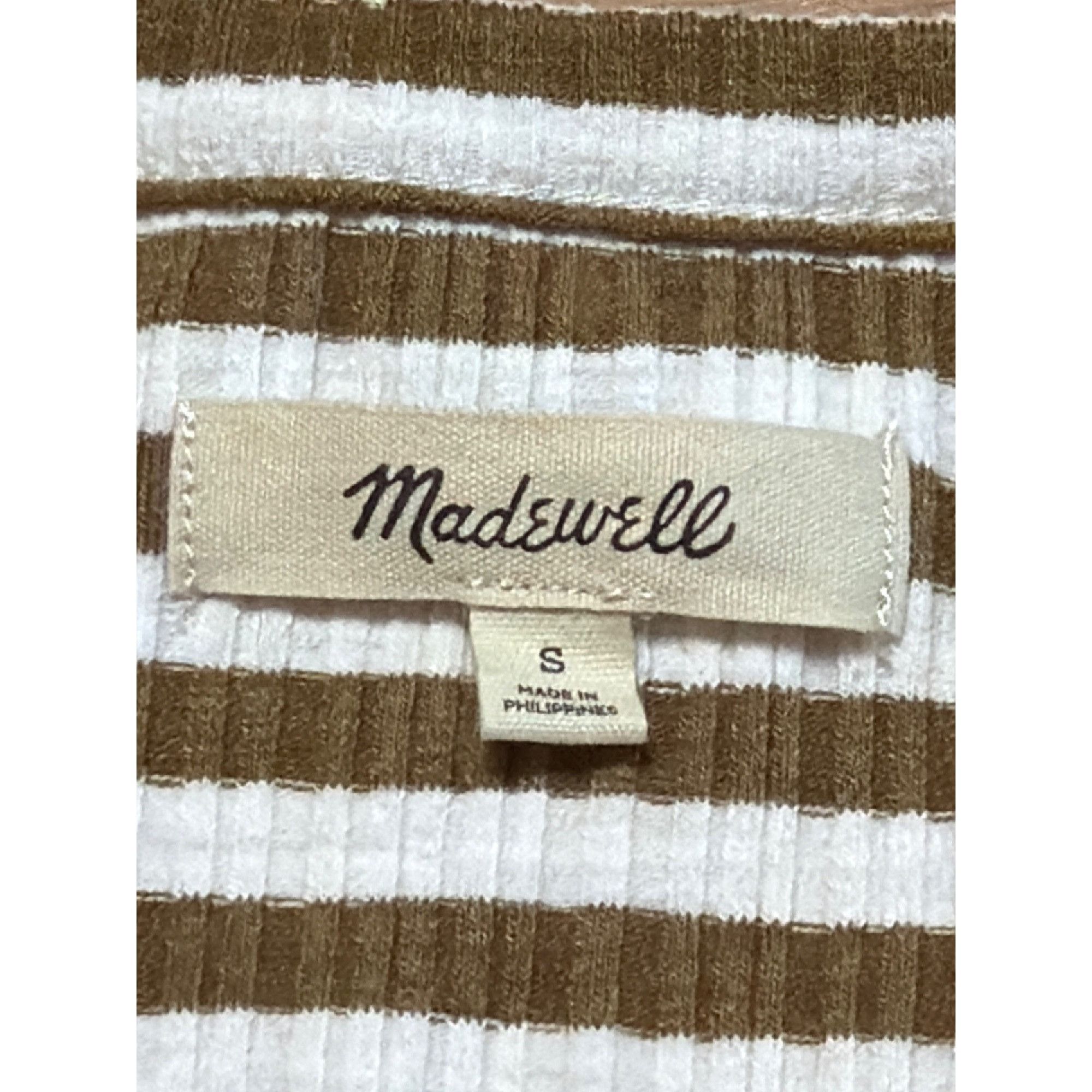 Madewell Madewell Brown White Striped Long Sleeve Shirt Y2K Ribbed Sc Size S / US 4 / IT 40 - 4 Thumbnail