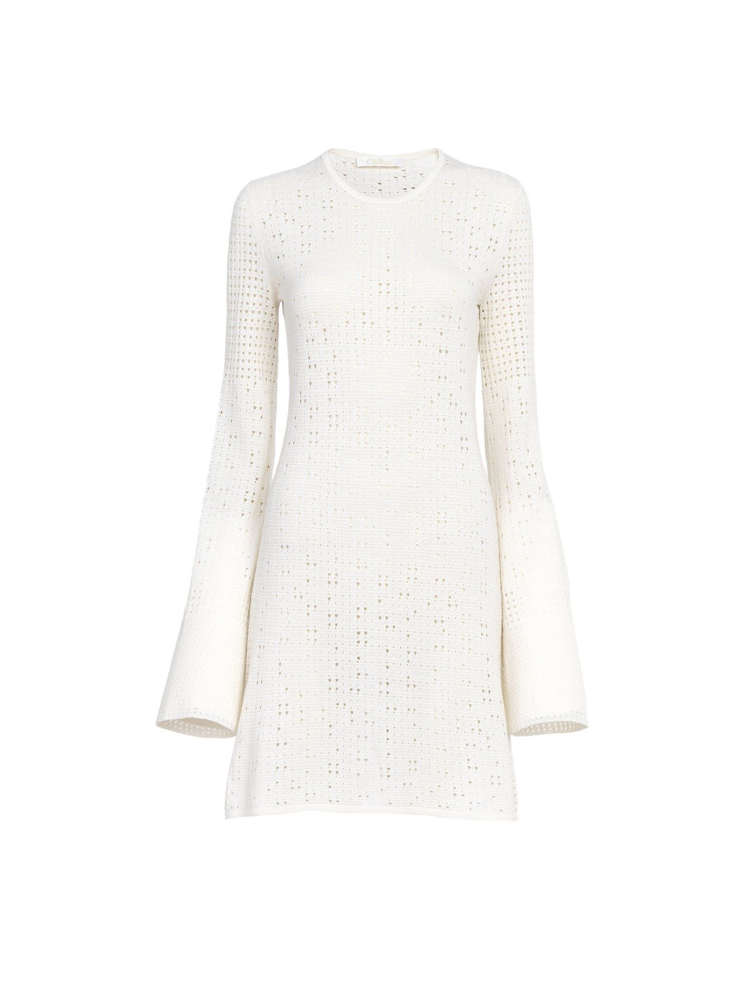 Chloe o1loc1c10425 Mini Sheath Dress in Iconic Milk Size XL / US 12-14 / IT 48-50 - 2 Thumbnail
