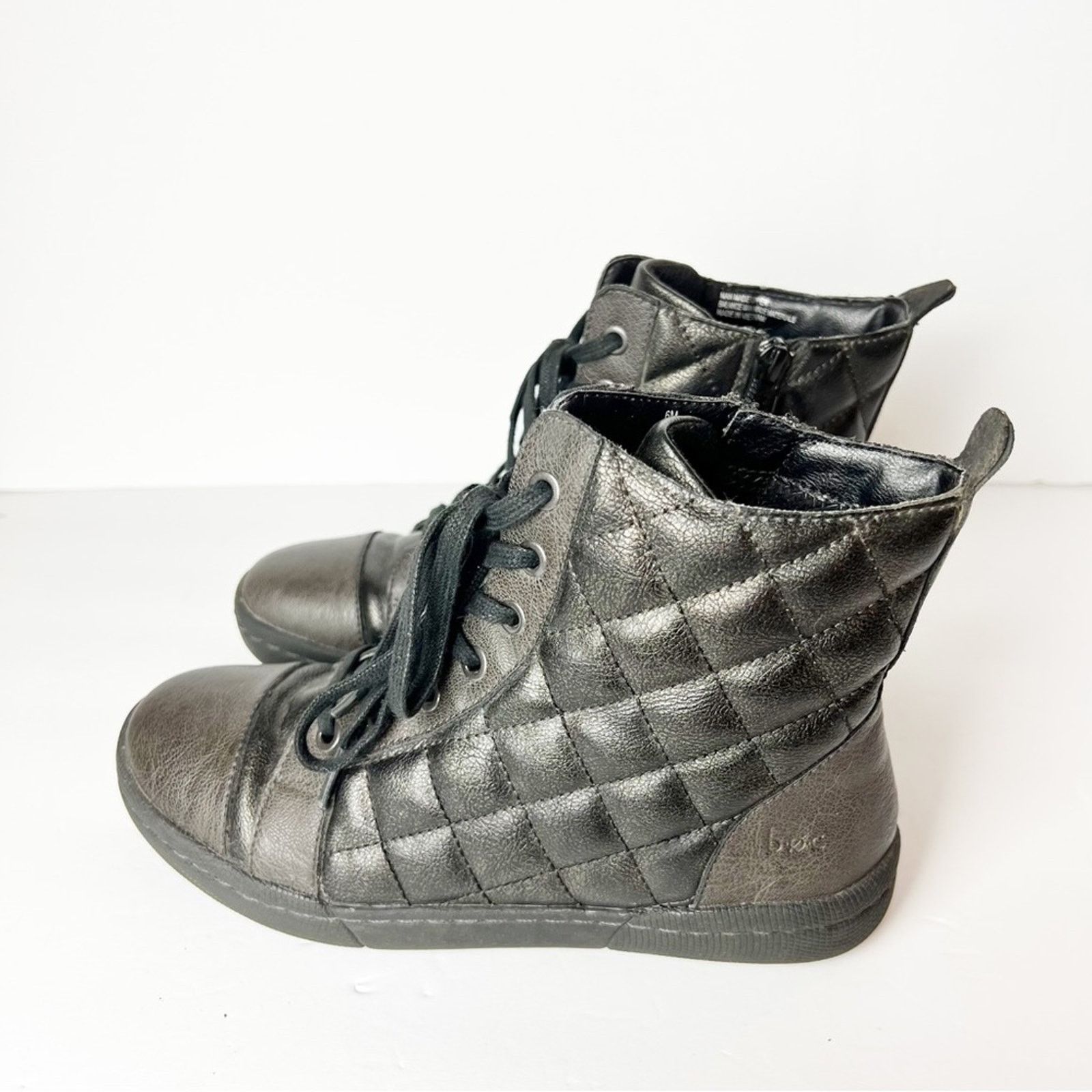 Boc Boc Leather Grey Leather Quilted Side Zip Booties Women 6M Size US 6 / IT 36 - 5 Thumbnail