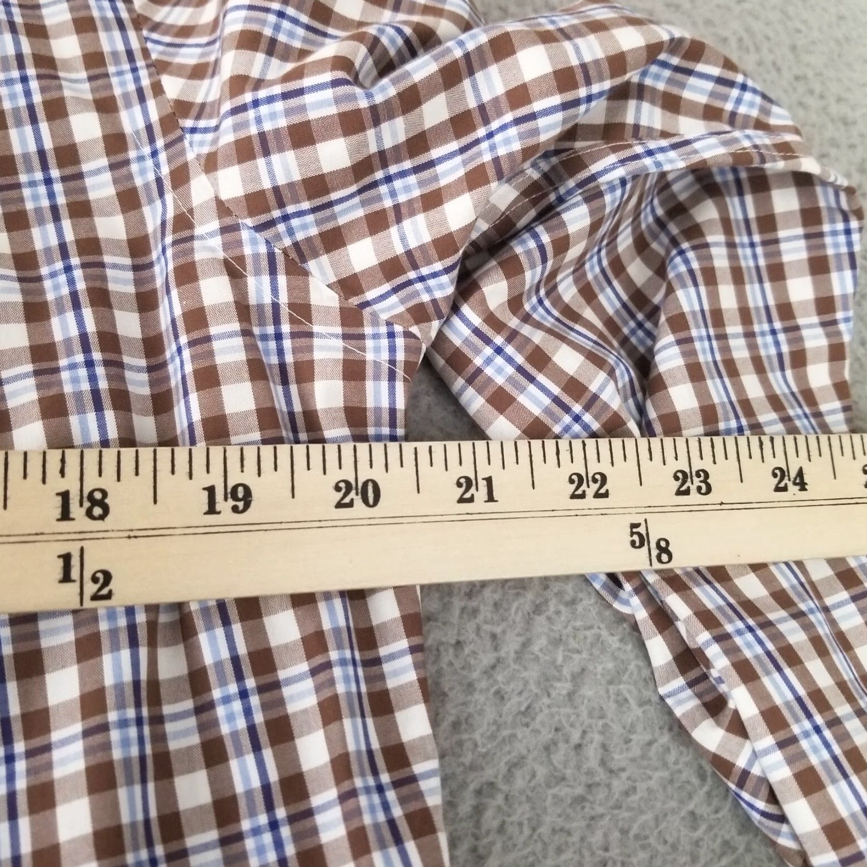 Joseph Abboud Joseph Abboud Shirt Mens Medium Brown Check Cotton Button Up Long Sleeve Casual Size US M / EU 48-50 / 2 - 6 Thumbnail