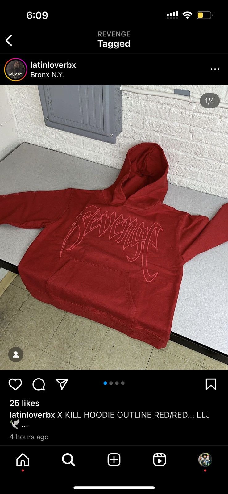 Revenge Revenge Red “x kill hoodie” Size US L / EU 52-54 / 3 - 12 Thumbnail