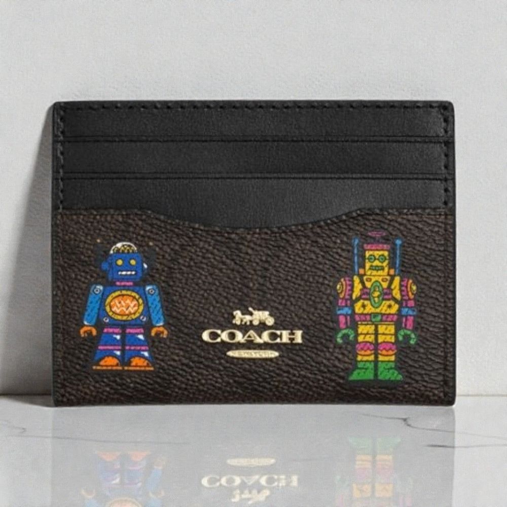 Coach Cosmic Coach Slim Id Card Case With Robot Print CW929 Size ONE SIZE - 1 Thumbnail