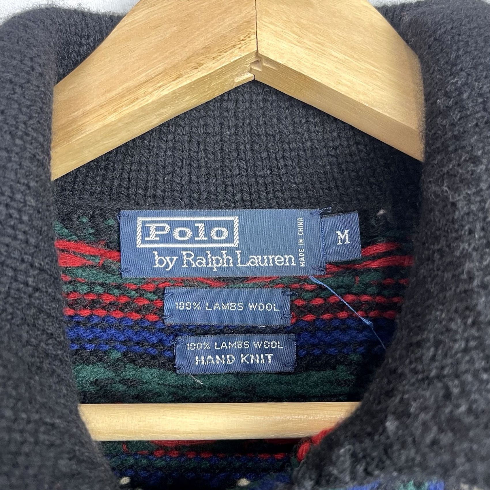 Polo Ralph Lauren Polo Ralph Lauren Sweater Mens Medium Black Hand Knit Zip Fair Isle Lambs Wool Size US M / EU 48-50 / 2 - 7 Thumbnail