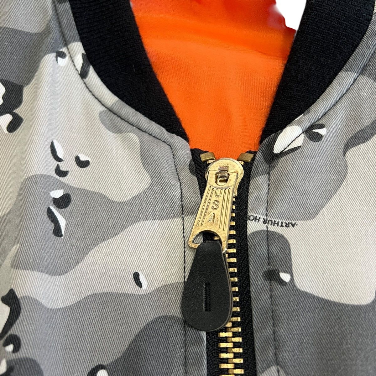 Number (N)ine ARTHUR HOPE DEL MOON × FOSTEX White Camo MA-1 Bomber Jacket Size US XL / EU 56 / 4 - 4 Thumbnail