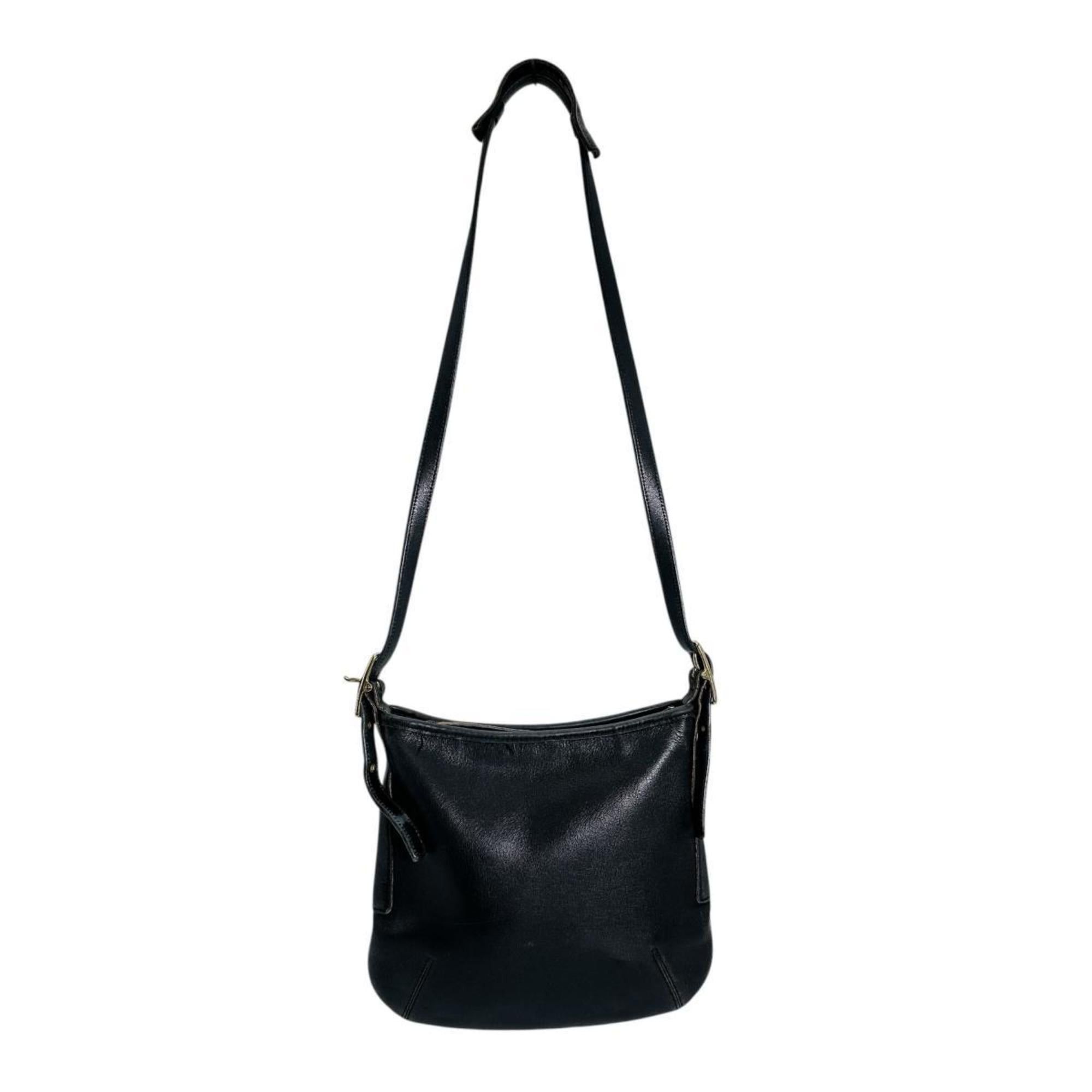 Coach K0D-9204 Leather Shoulder Bag Crossbody Black