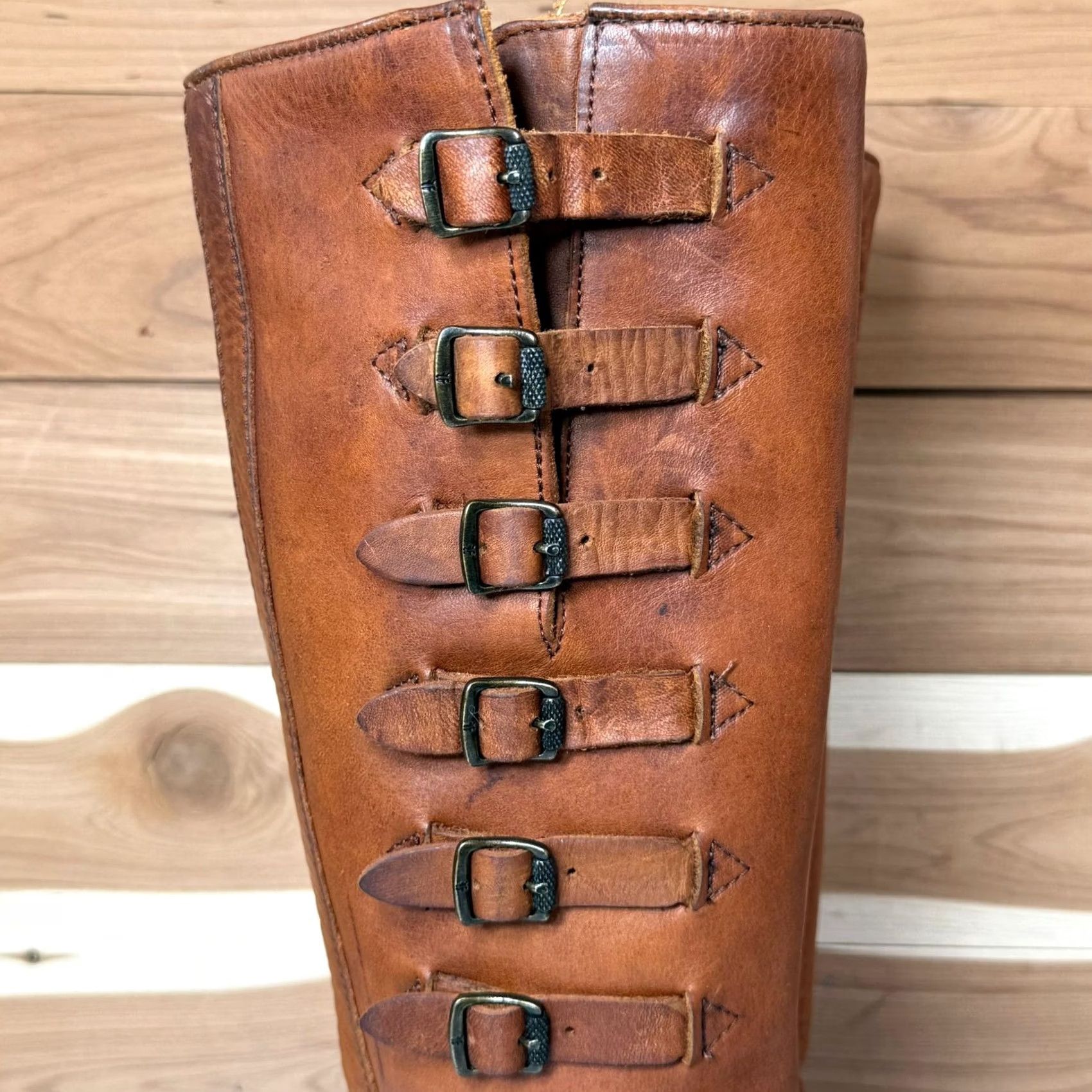 Frye Frye Valerie 6 Strap Tall Boots Brown Leather Zip Brown Women’s 5.5 B Size US 6 / IT 36 - 7 Thumbnail