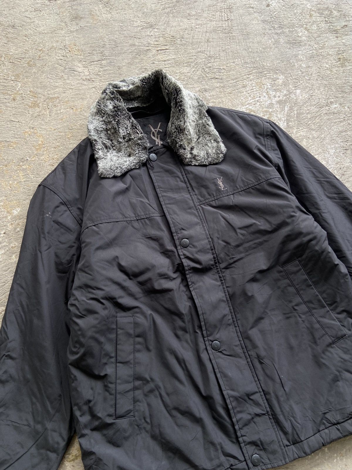 Yves Saint Laurent 1990s Yves Saint Laurent - Trim Fur Neck YSL Jacket Size US L / EU 52-54 / 3 - 2 Thumbnail