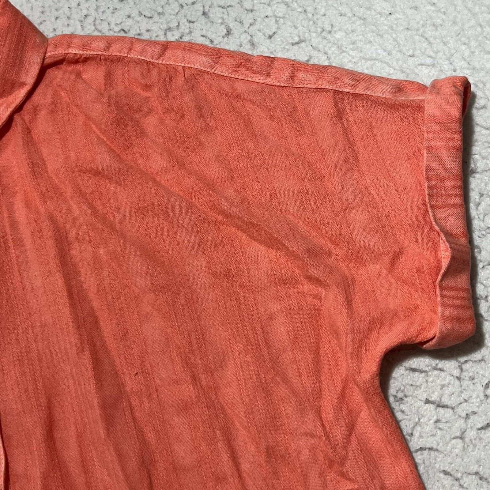 Chicos Chico's Large Linen Blend Short Sleeve Half Button Up Shirt Size L / US 10 / IT 46 - 5 Thumbnail