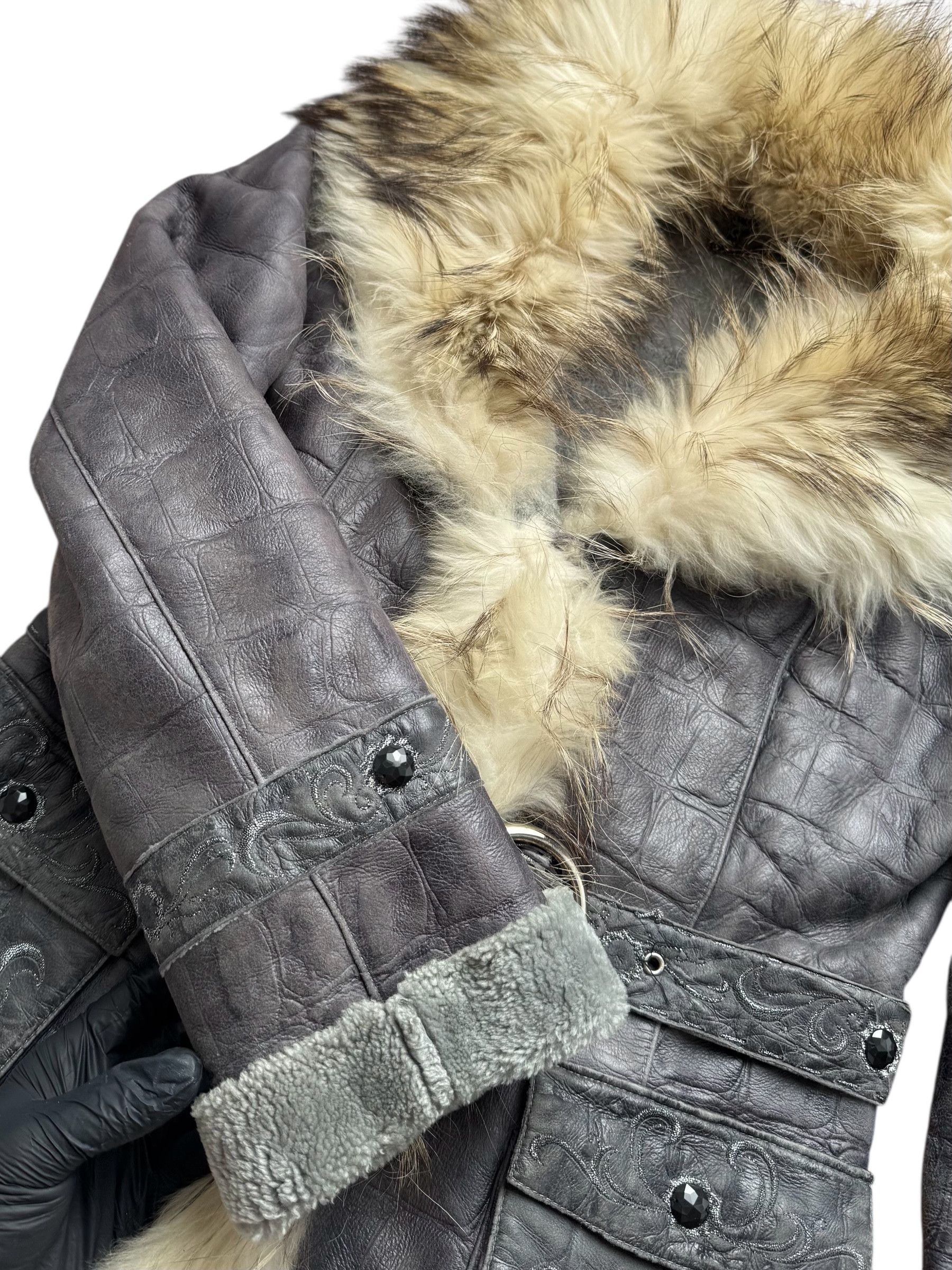 Vintage 90's Real Sheepskin Jacket With Belt(V254) Size M / US 6-8 / IT 42-44 - 8 Thumbnail