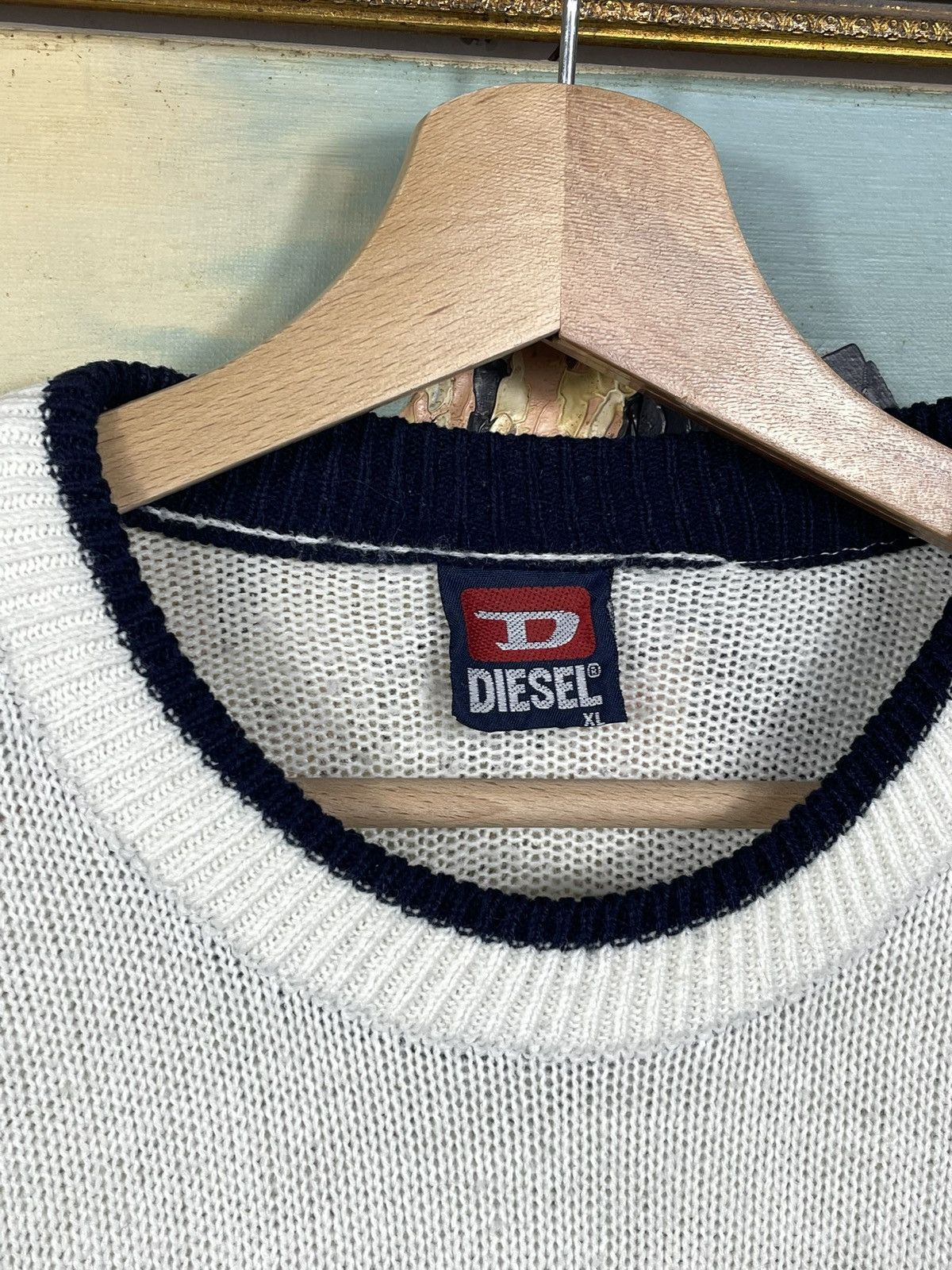 Diesel × Japanese Brand × Vintage Diesel Retro 00s Avant Garde Cyber Loose Boxy Jumper Pull Size US XL / EU 56 / 4 - 6 Thumbnail
