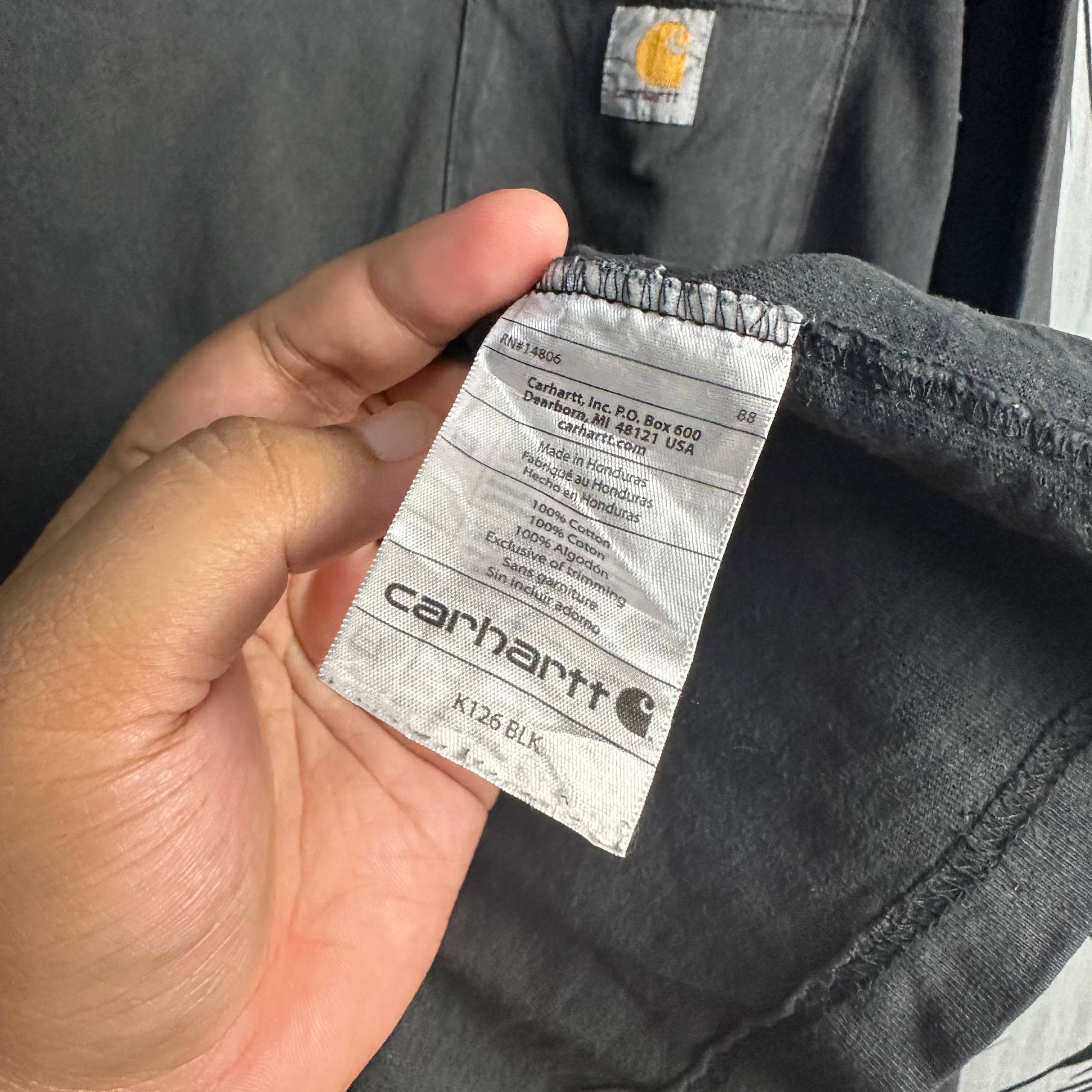 Vintage Vintage Carhartt Natural Sun Faded L/S Pocket T-Shirt Size US XXL / EU 58 / 5 - 6 Thumbnail