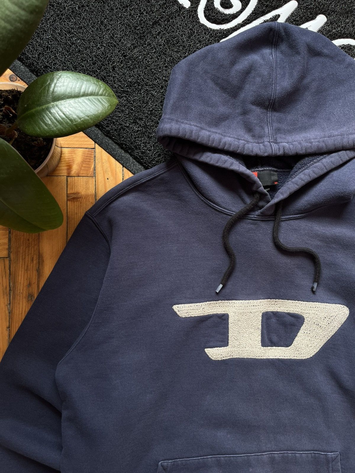 Diesel × Vintage Vintage Diesel Big Logo Avant Garde Blue Hoodie Men's Size US L / EU 52-54 / 3 - 2 Thumbnail