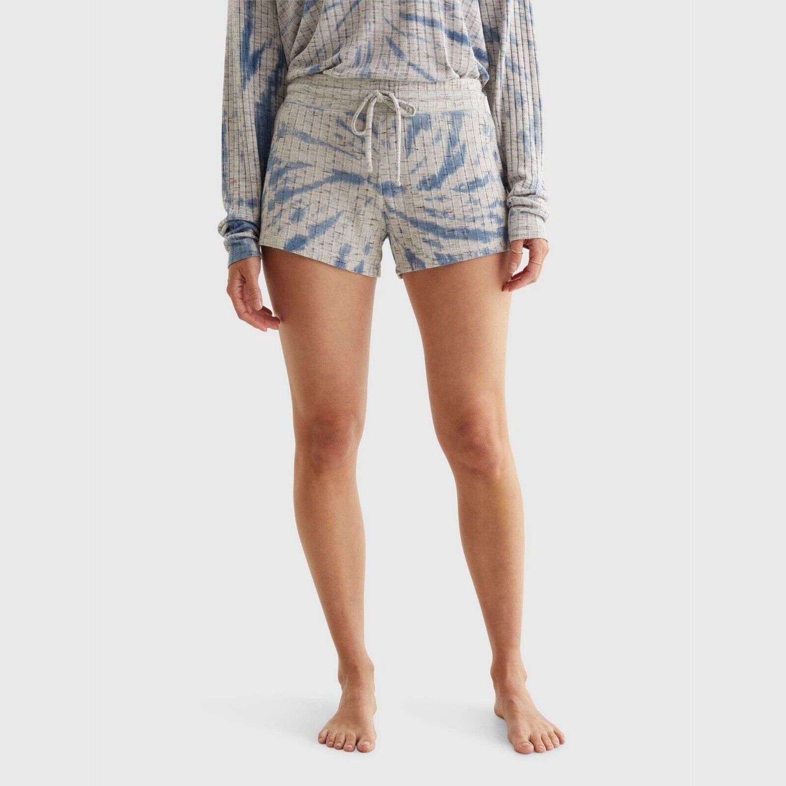 Lucky Brand Lucky Brand Women Navy Tie Dye Drawstring Shorts Size L Size 34" / US 12 / IT 48 - 1 Thumbnail