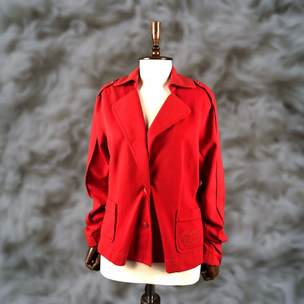 Escada ESCADA Sport Blazer Jacket Red Women M Polyamide Jersey Long Sleeve Belted Casual Modern Style Jacket Size M / US 6-8 / IT 42-44 - 1 Thumbnail