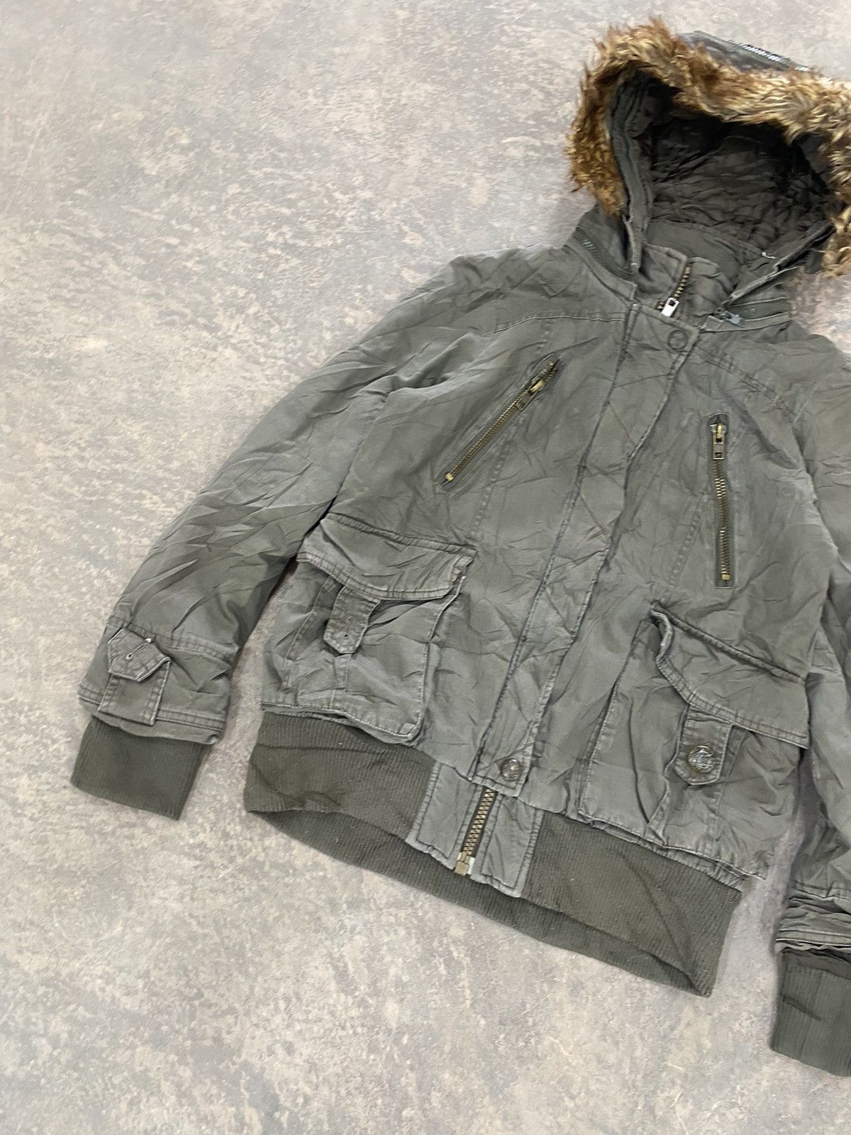 Hysteric Glamour VINTAGE CORNFLAKE MILITARY PARKA PUNK GRUNGE FUR HOODED LGB Size US M / EU 48-50 / 2 - 4 Thumbnail