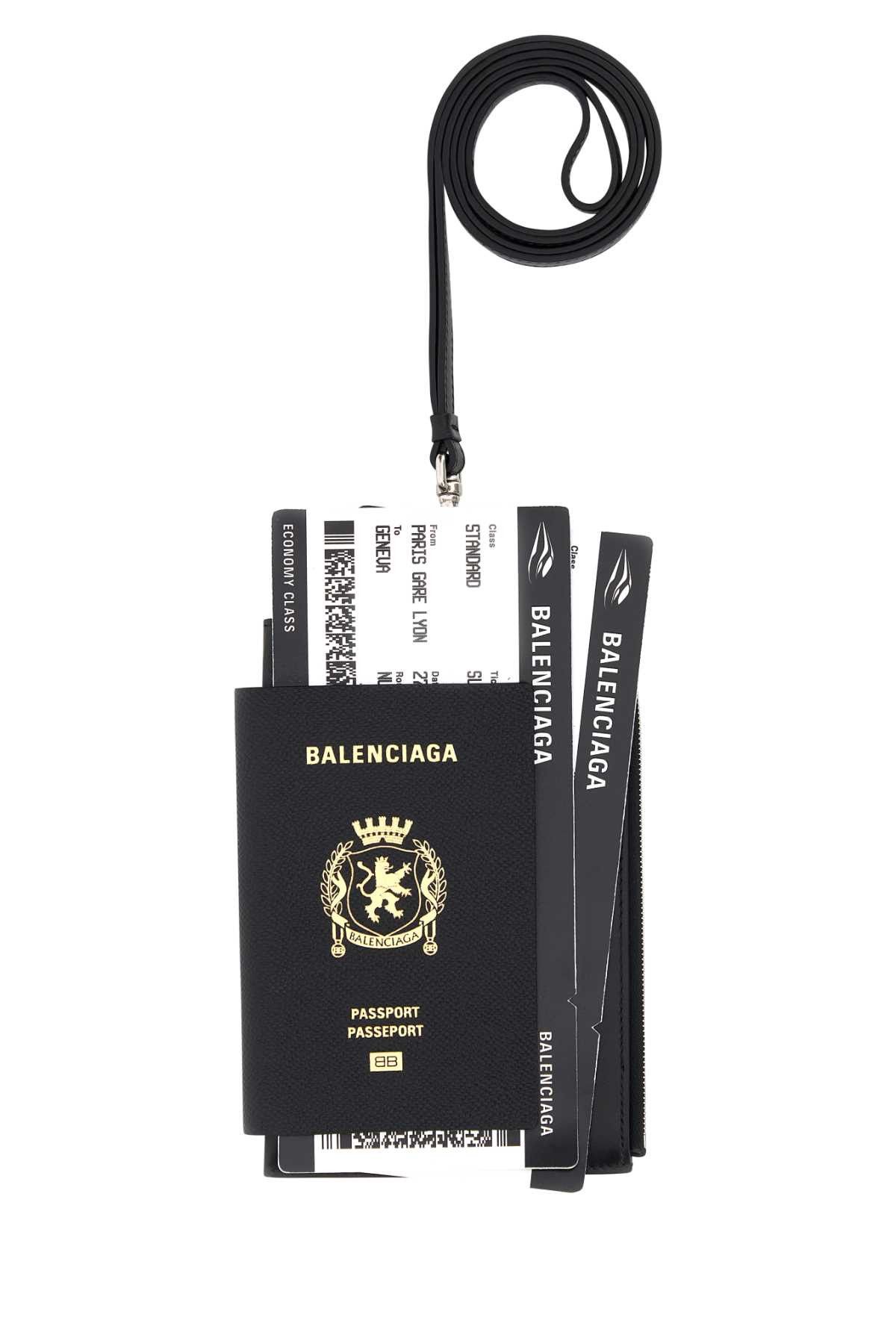 Balenciaga Black Leather Phone Holed Size ONE SIZE - 1 Thumbnail