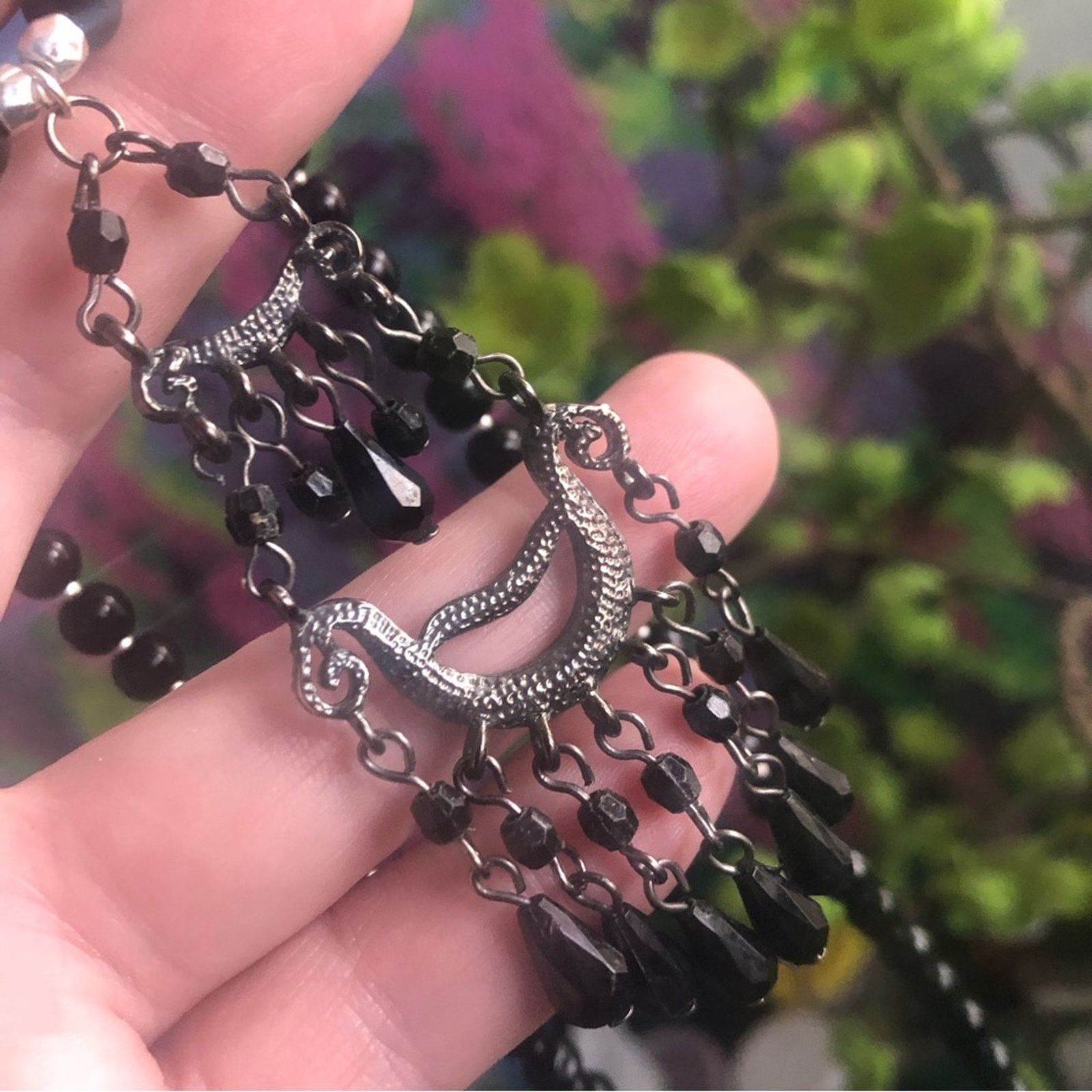 Handmade Handcrafted repurpose black chandelier Pearl necklace Size ONE SIZE - 11 Thumbnail