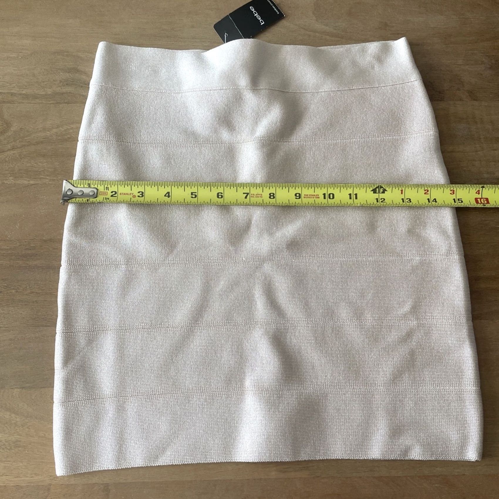 Bebe VINTAGE bebe Bandage Skirt Women's M Beige/Pink Solid Stretch NWT 90s Y2K Frat Party/Cocktail Short Skirt Mens/Womens Size 32" / US 10 / IT 46 - 7 Thumbnail