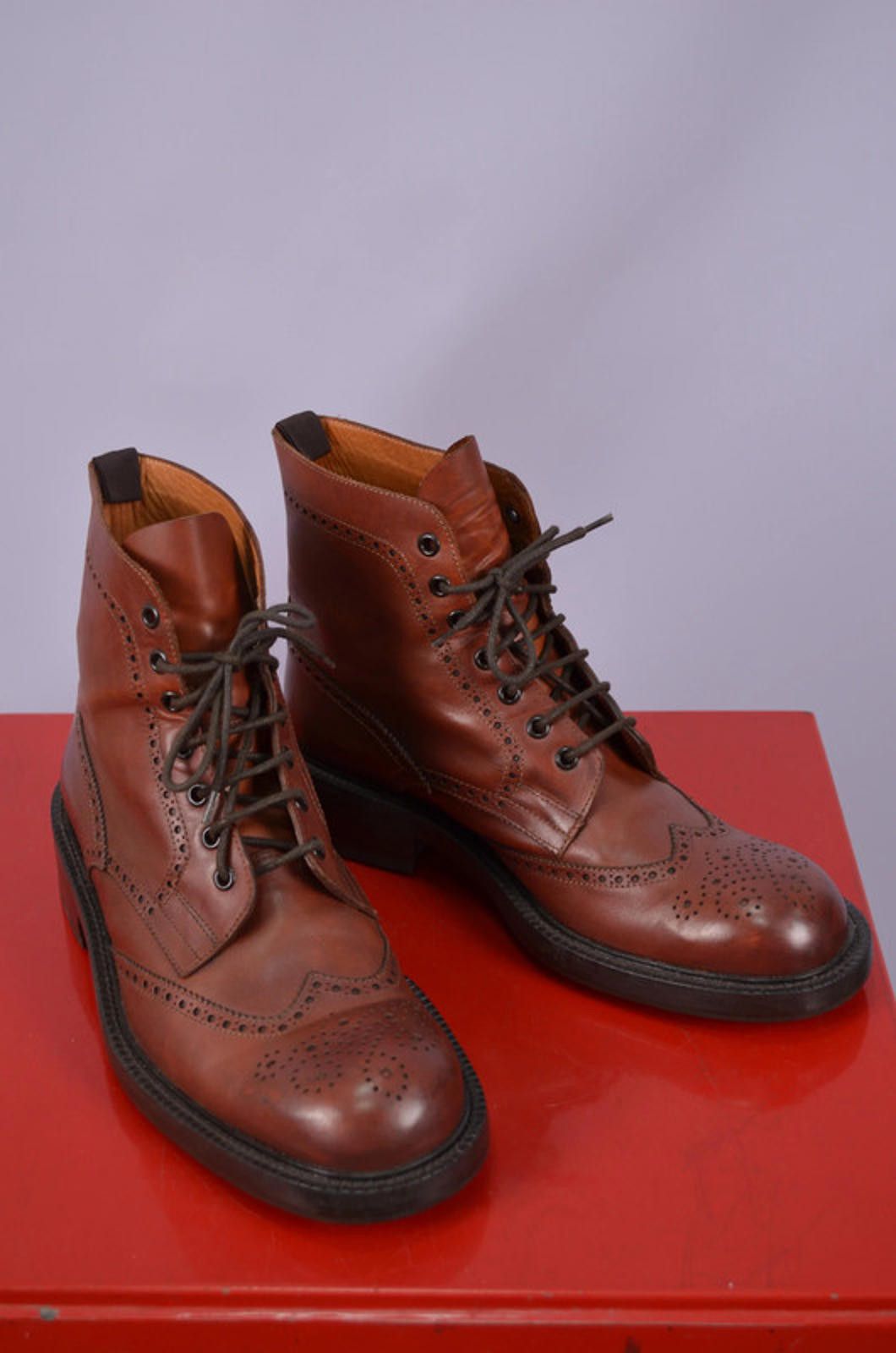 Conte of Florence Famous shoemaker in Florence 1969 brogue derby boots size 43 Size US 10 / EU 43 - 2 Thumbnail