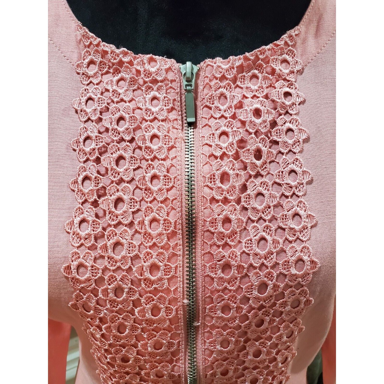 Other Ruby Rd. Lace Floral Linen Casual Full Zip Jacket Size 12 Size XL / US 12-14 / IT 48-50 - 4 Thumbnail