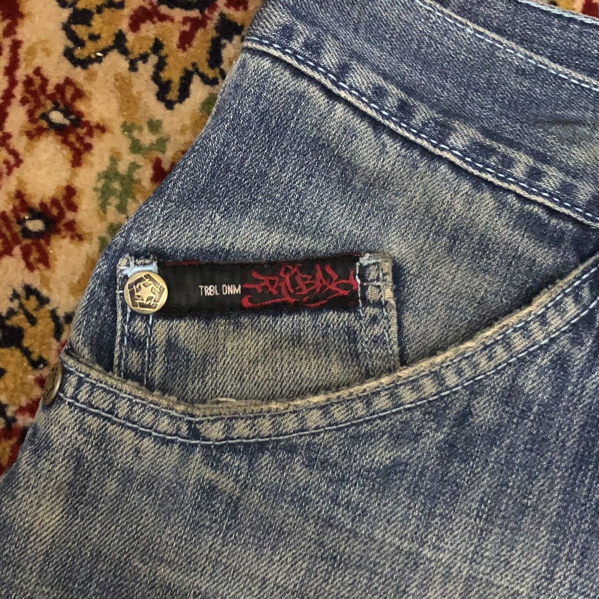Ecko Unltd. × JNCO × Southpole Tribal Gear Denim Jorts/Denim shorts Graphic embroidery Size US 34 / EU 50 - 5 Thumbnail