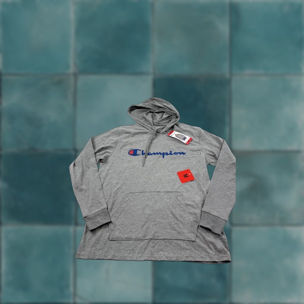 Champion Champion Hoodie Men Medium Gray Oxford Heather Jersey Pullover Athletic All Seasons Sports 90s Logo Size US M / EU 48-50 / 2 - 1 Thumbnail