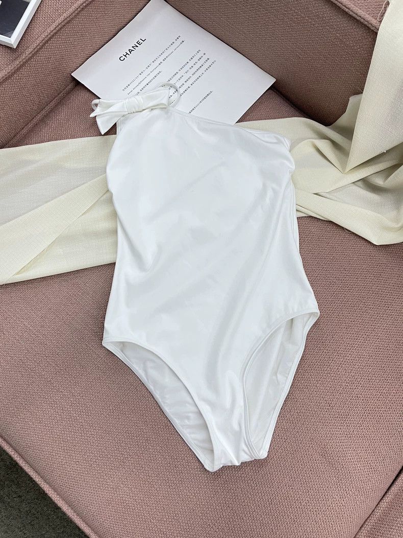 Chanel Chanel White Bow One-Piece Swimsuit Size US 38 / EU 54 - 1 Thumbnail