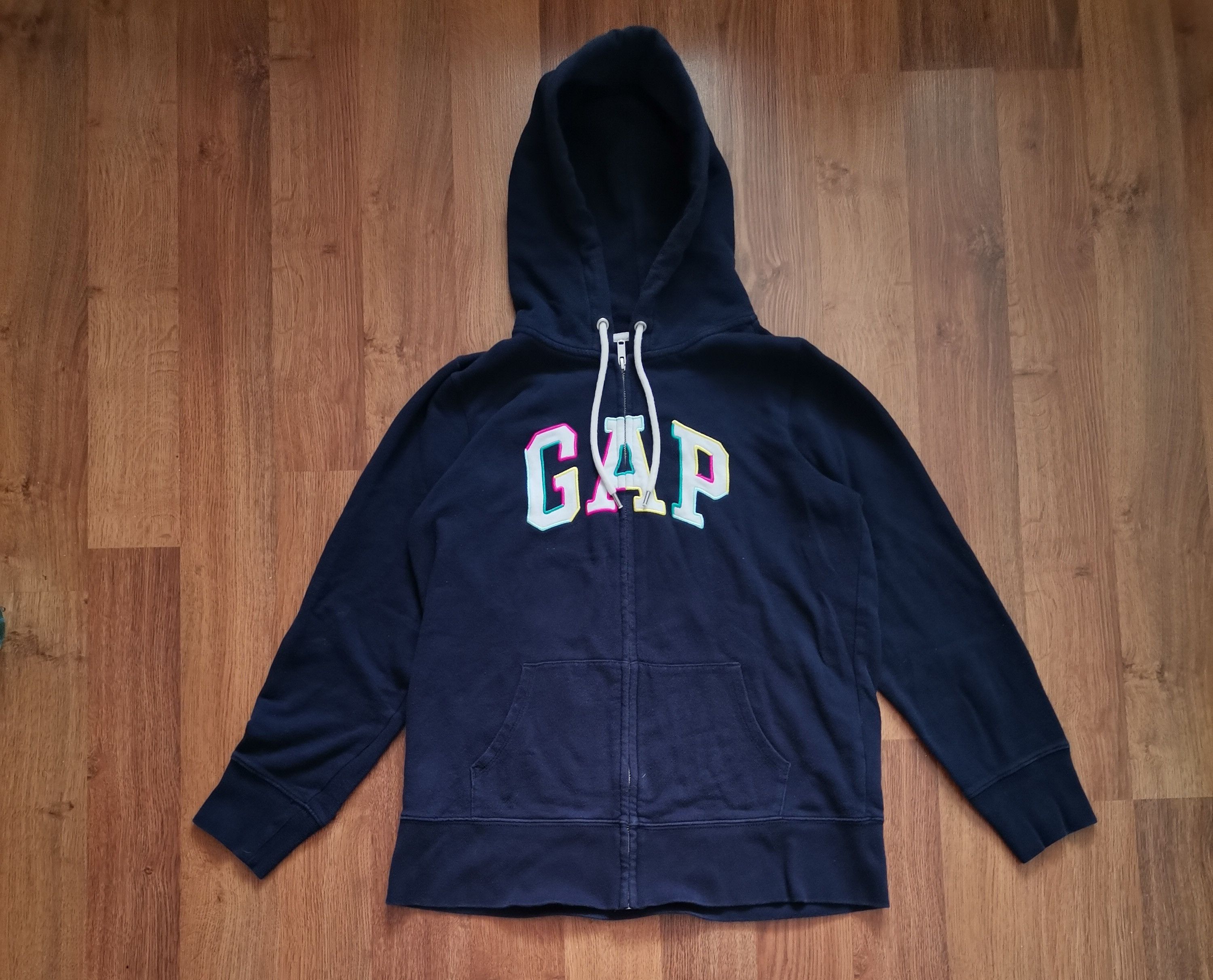 Balenciaga × Gap × Kanye West Yeezy Gap Zip-Up Hoodie Navy | Grailed