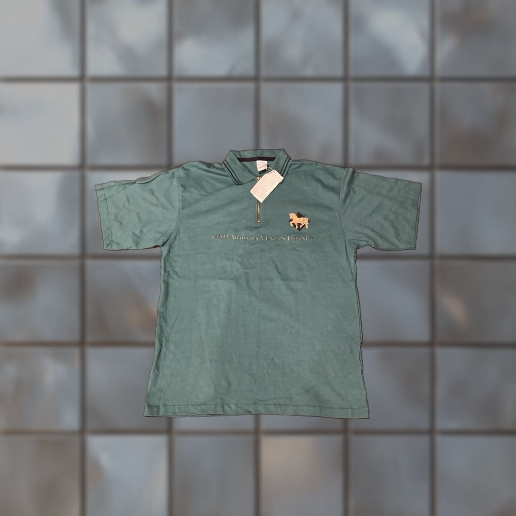 Vintage VINTAGE Leonardo da Vinci’S Horse Shirt L Green Mens Shirt 1999 Polo Quarter Zip Size US L / EU 52-54 / 3 - 1 Thumbnail
