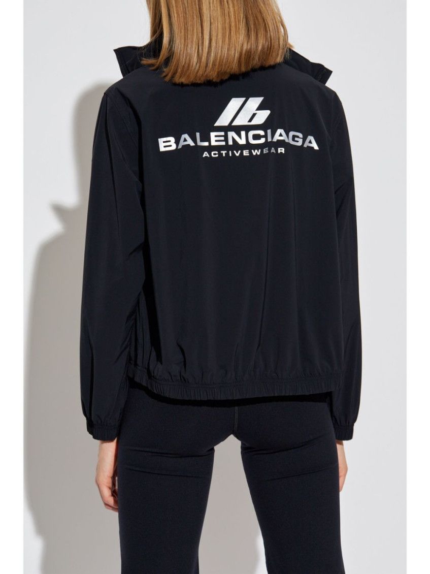 Balenciaga o1tr1nto1125 Activewear Shrunk Windbreaker Jacket in Black Size M / US 6-8 / IT 42-44 - 4 Thumbnail