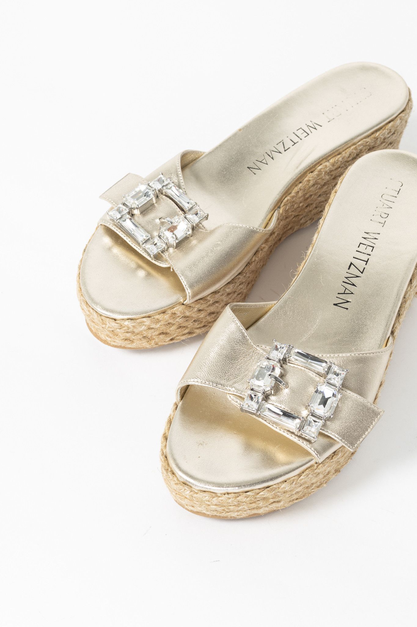 Stuart Weitzman Stuart Weitzman SS23 June 75 Crystal-Buckle Wedge Sandal Size US 7.5 / IT 37.5 - 6 Thumbnail