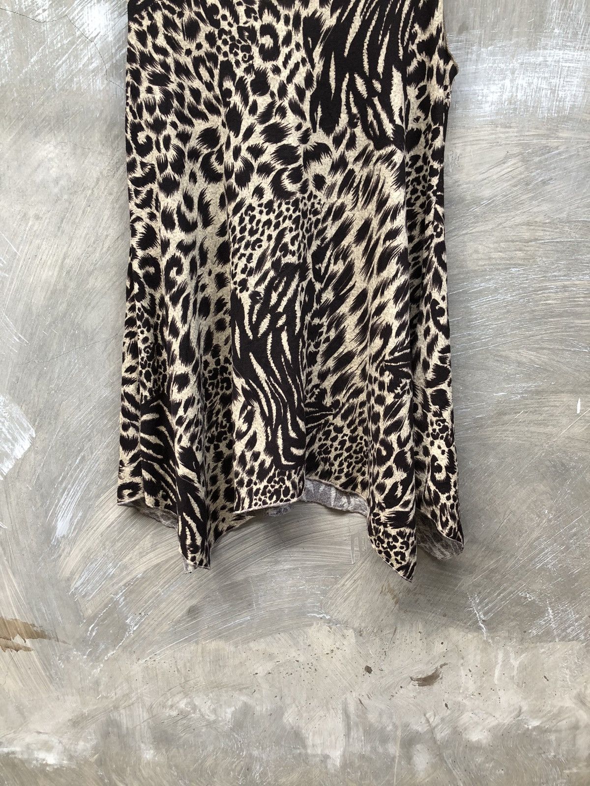 Japanese Brand Unknown - Japanese Leopard Pattern Midi Dress Size M / US 6-8 / IT 42-44 - 3 Thumbnail