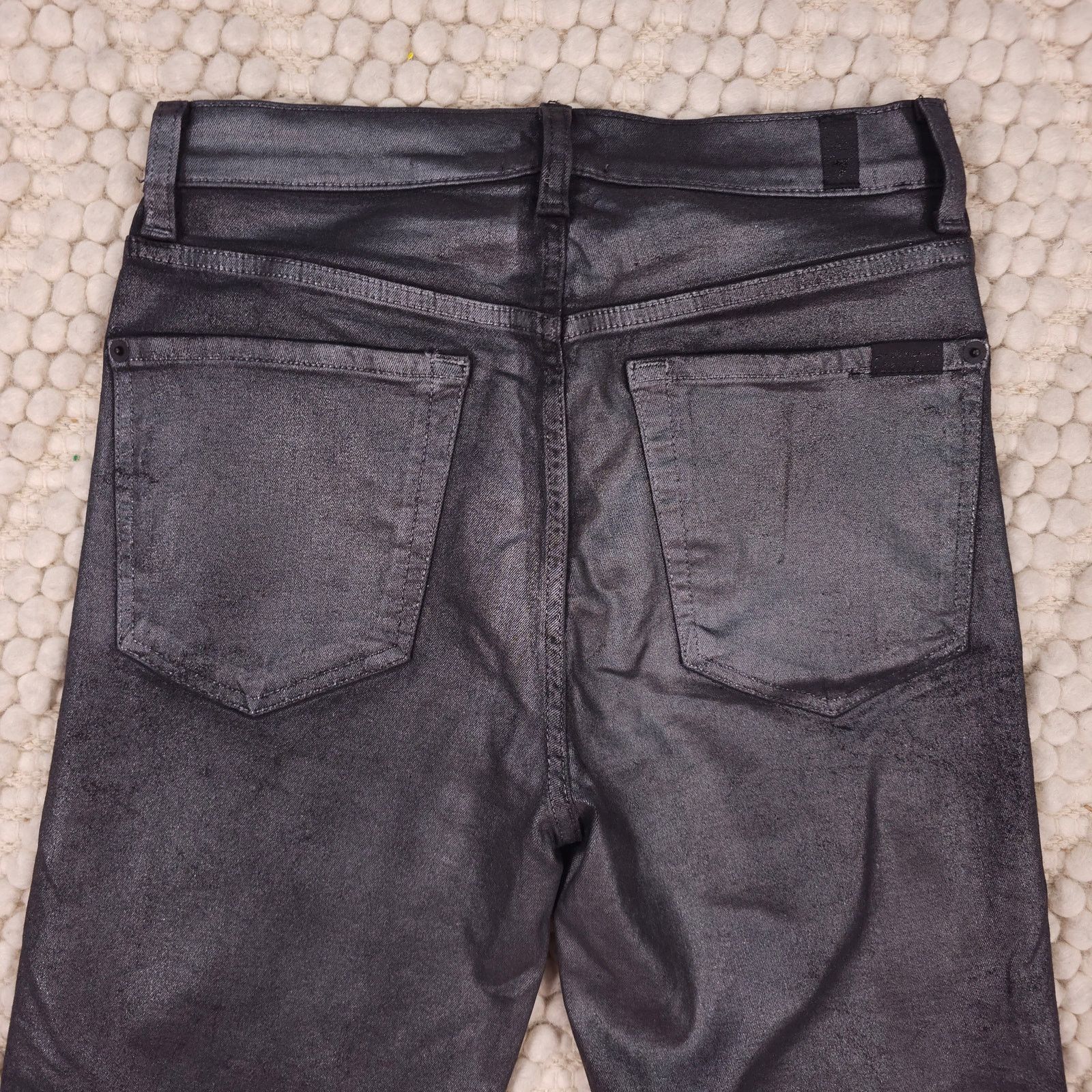 7 For All Mankind 7 For All Mankind High Waist Straight Jeans Coated Pewter 28 Size 28" / US 6 / IT 42 - 9 Thumbnail
