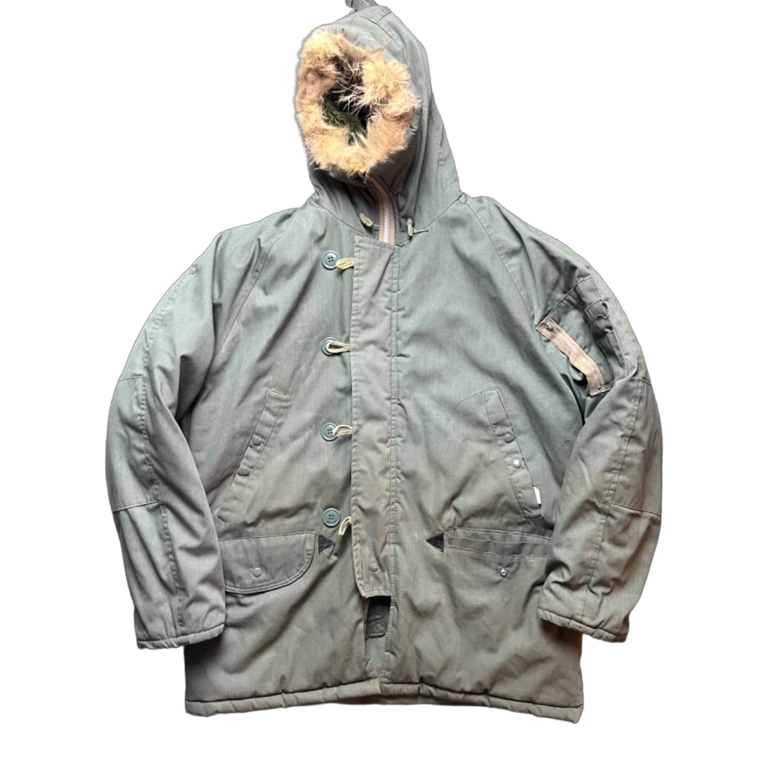 VINTAGE Arctic Parka Flight Type N3B Hooded Green Coat Parka Men L