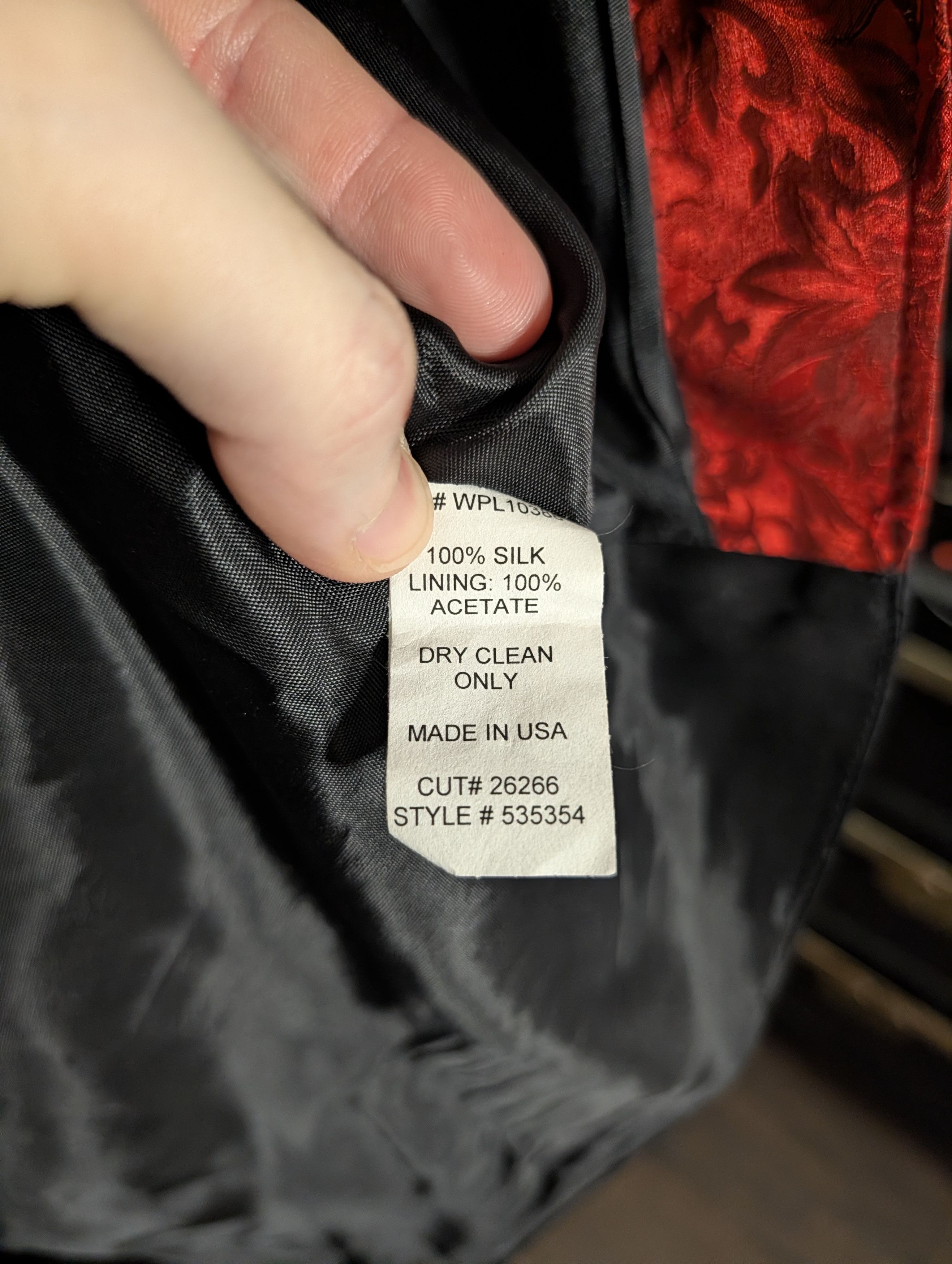 Other Wahmaker 100% SILK Red Floral Western MiUSA Vest Size 44R - 10 Thumbnail