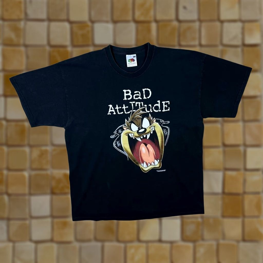 Vintage VINTAGE Looney Tunes Black T-Shirt XL Taz Bad Attitude Graphic Print Men MENS Size US XL / EU 56 / 4 - 1 Thumbnail