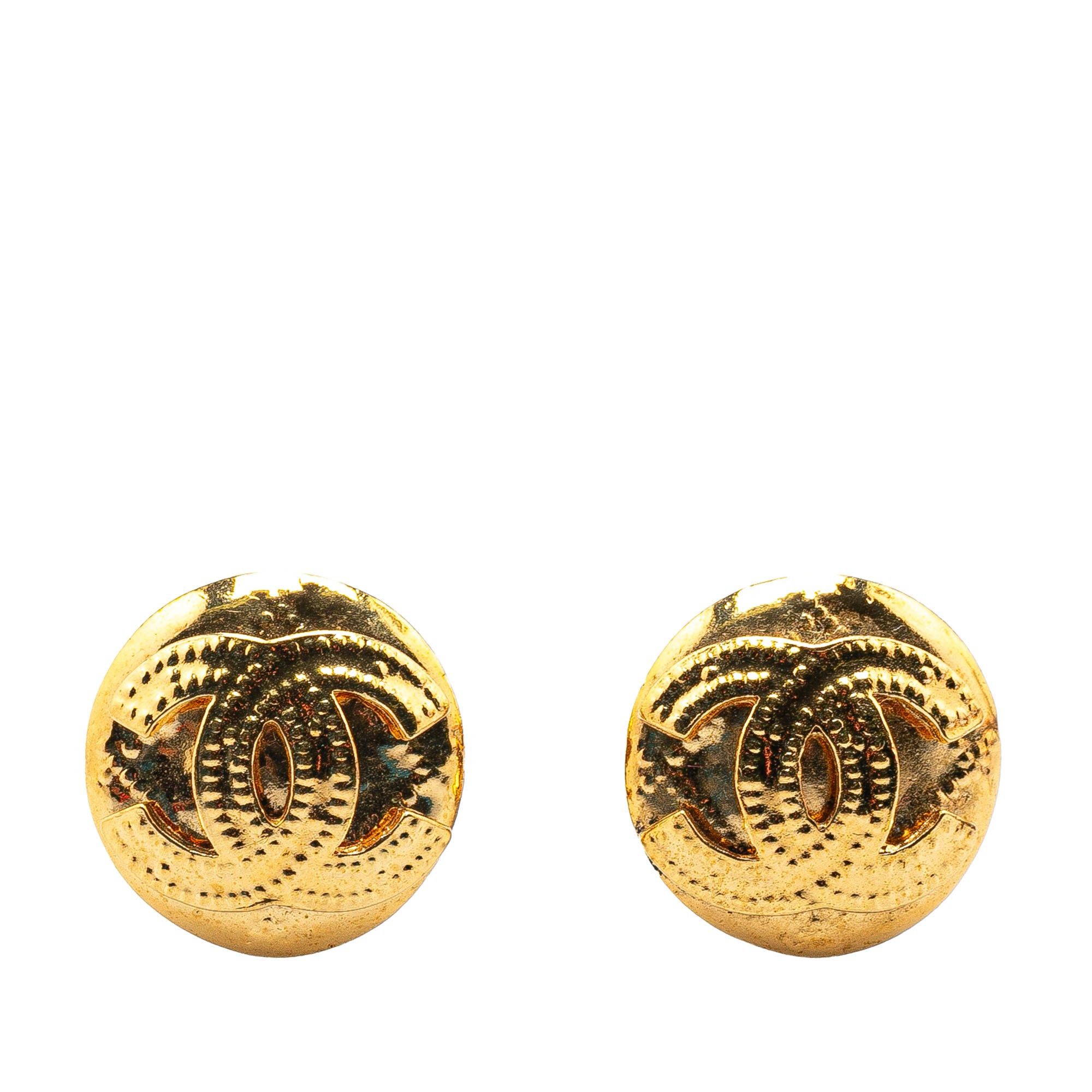 Chanel Chanel Gold Plated CC Clip On Earrings Gold Size ONE SIZE - 1 Thumbnail